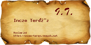 Incze Teréz névjegykártya