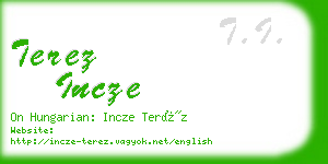 terez incze business card